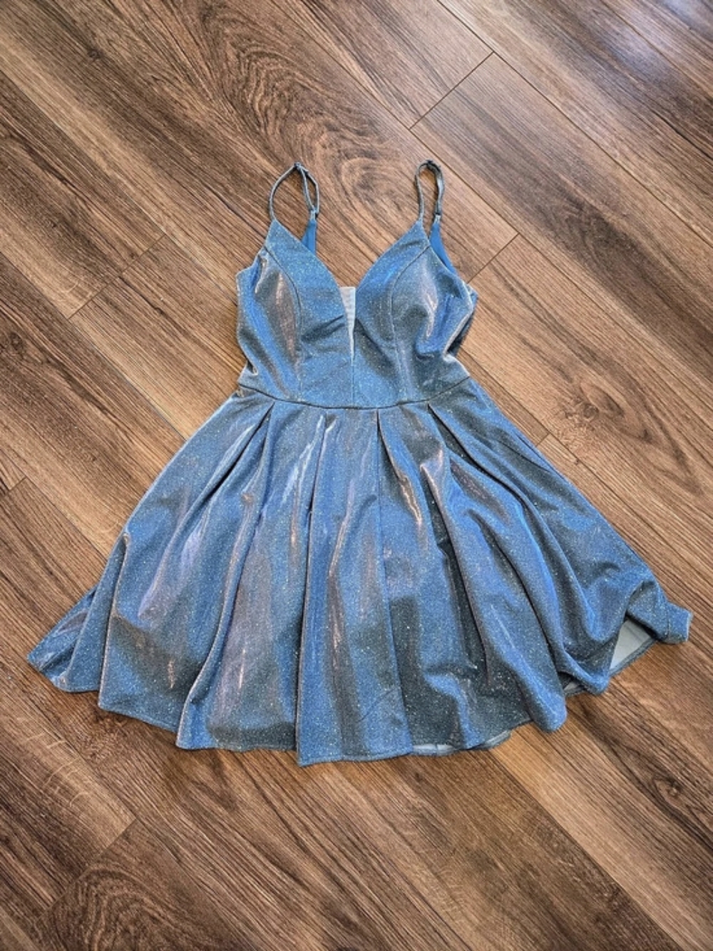 B. Darlin Glitter Skater Dress Blue